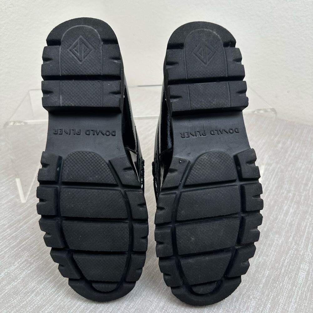 Donald Pliner Women Black Patent Lug Sole Loafers Slip On Size 6 - Picture 9 of 12